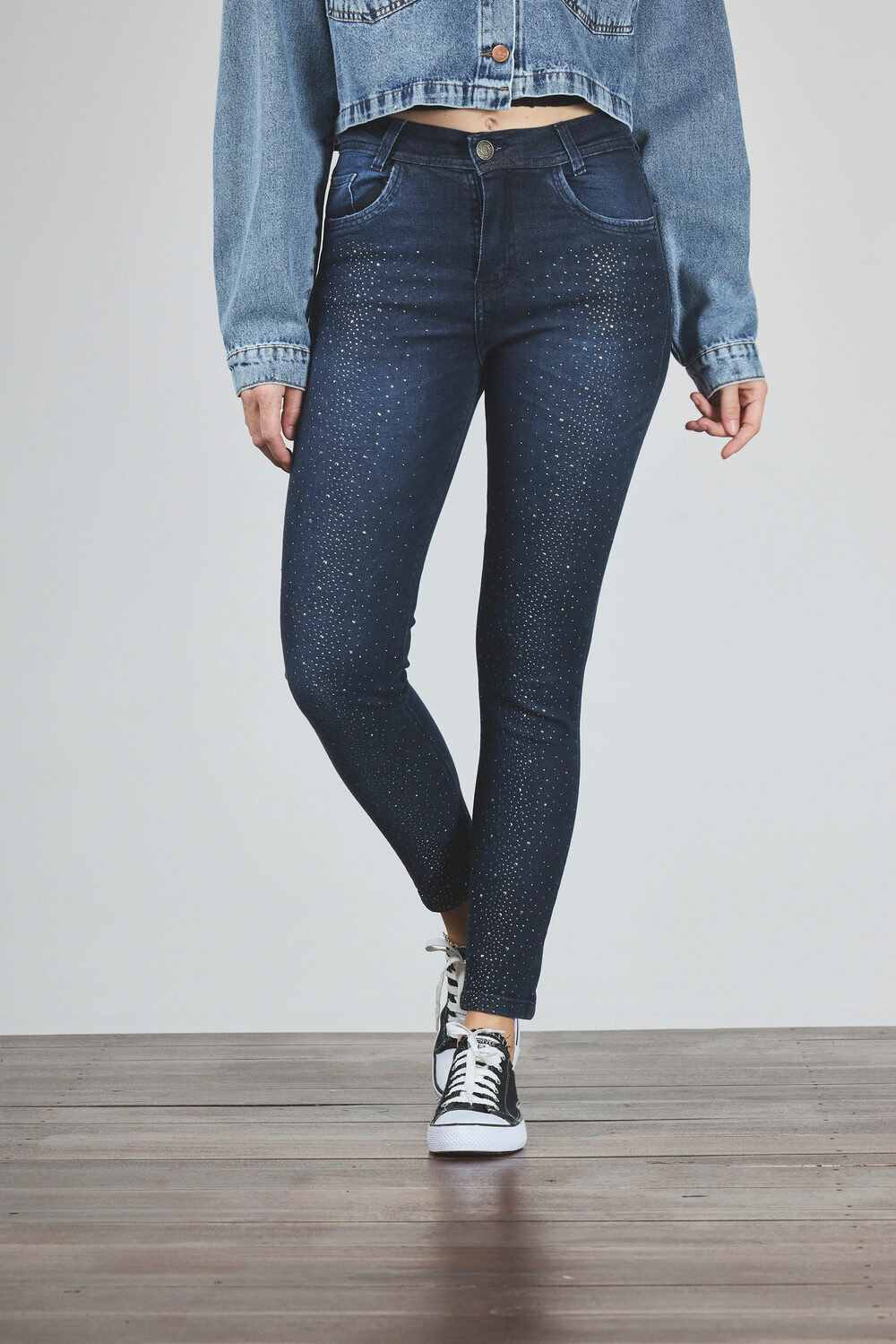 Blue Black Con Strass Elastizado