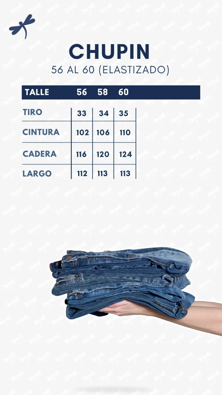 Tabla de medidas · Chupín 56 al 60