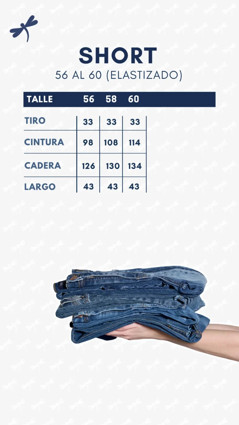 Tabla de medidas · Short 56 al 60