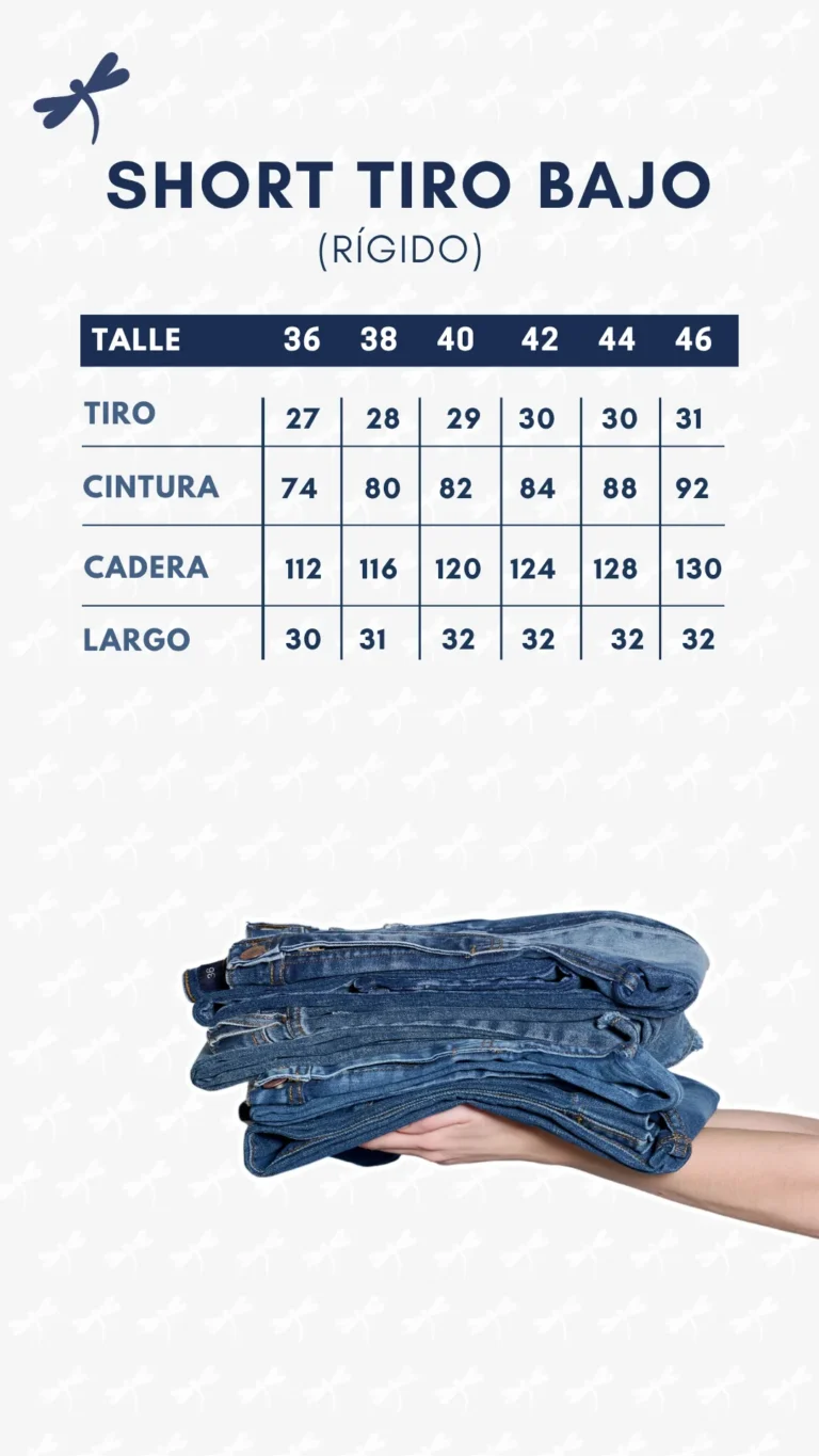 Tabla de medidas · Short tiro bajo