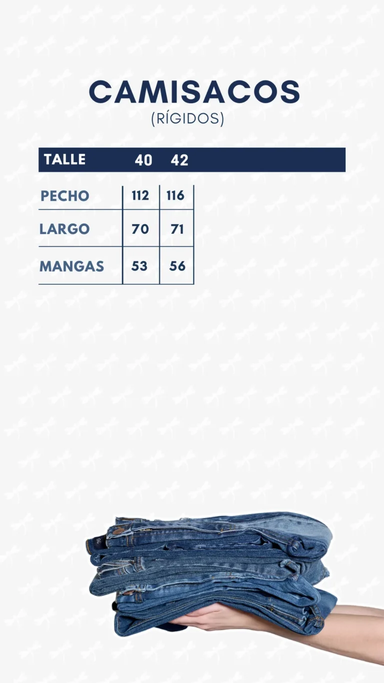 Tabla de medidas · Camisaco (rígido)