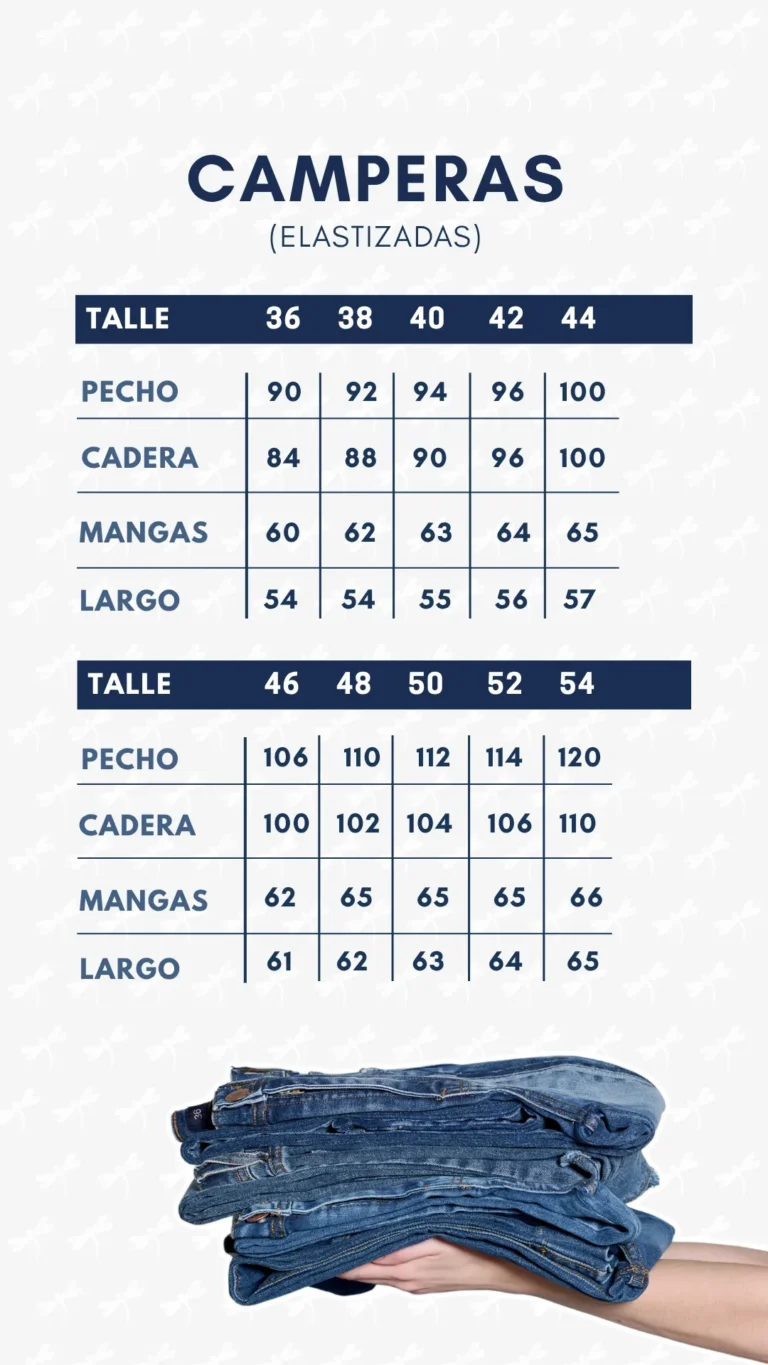 Tabla de medidas · Camperas (elastizadas)
