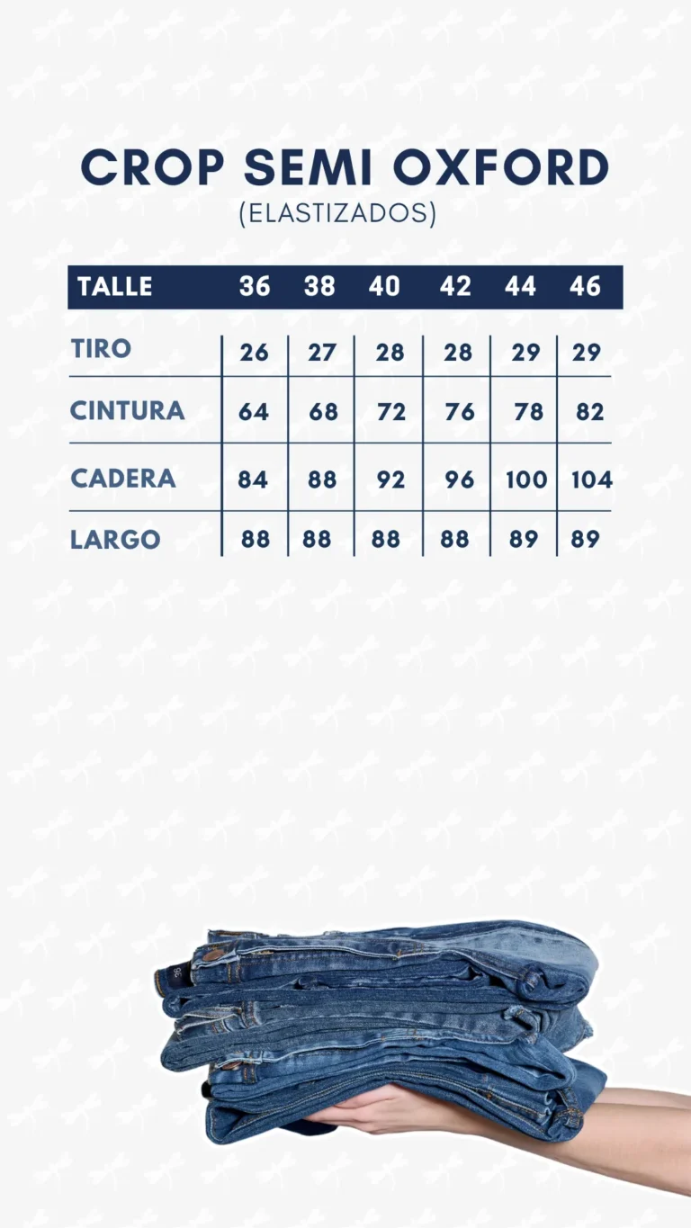 Tabla de medidas · Crop Semi Oxford (elastizado)