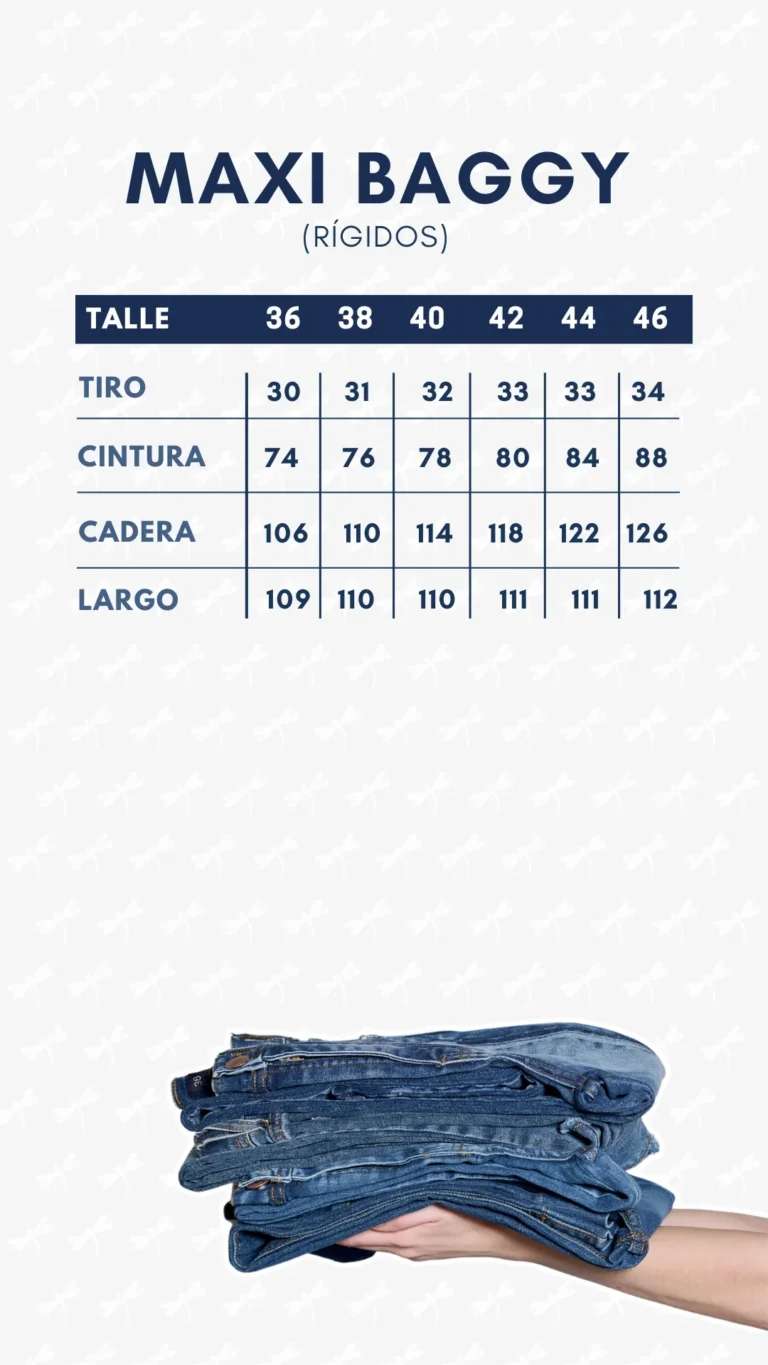Tabla de medidas · Maxi Baggy (rígido)