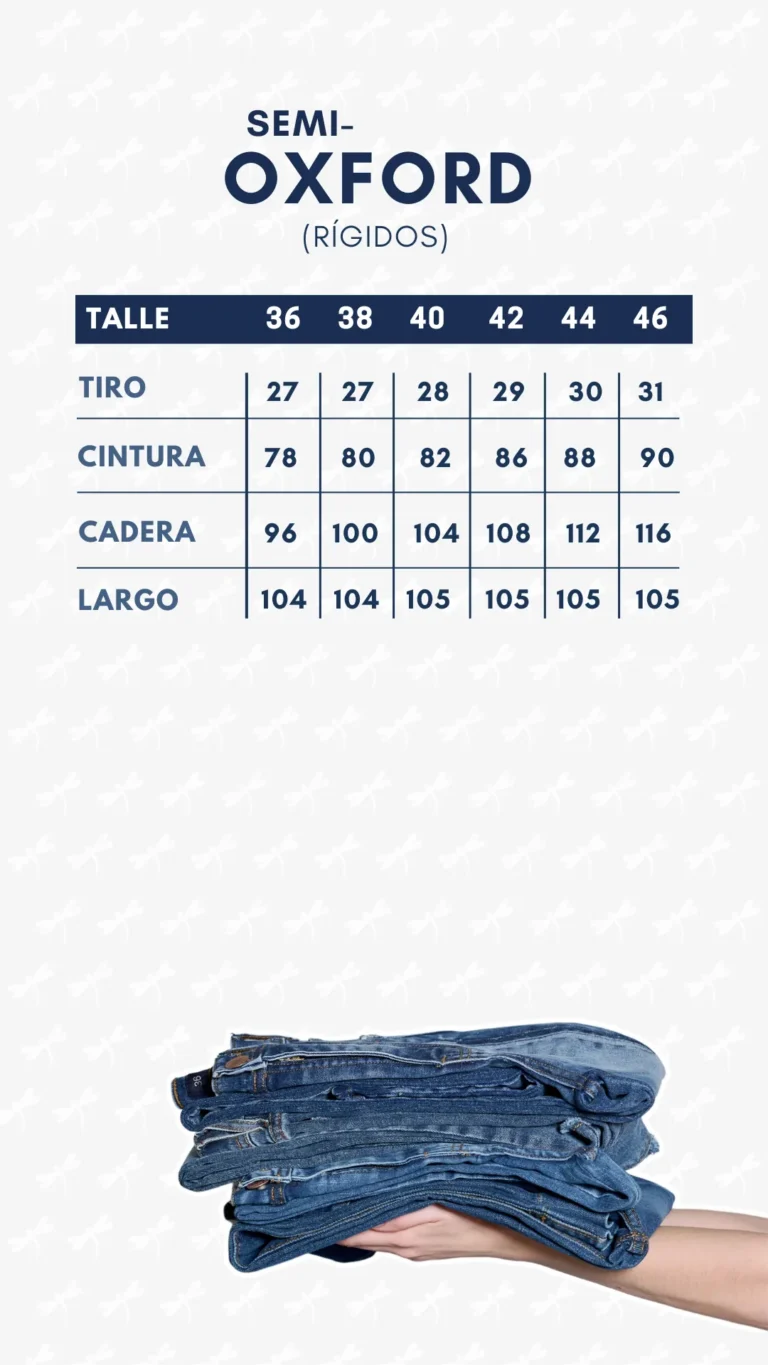 Tabla de medidas · Semi Oxford (rígido)