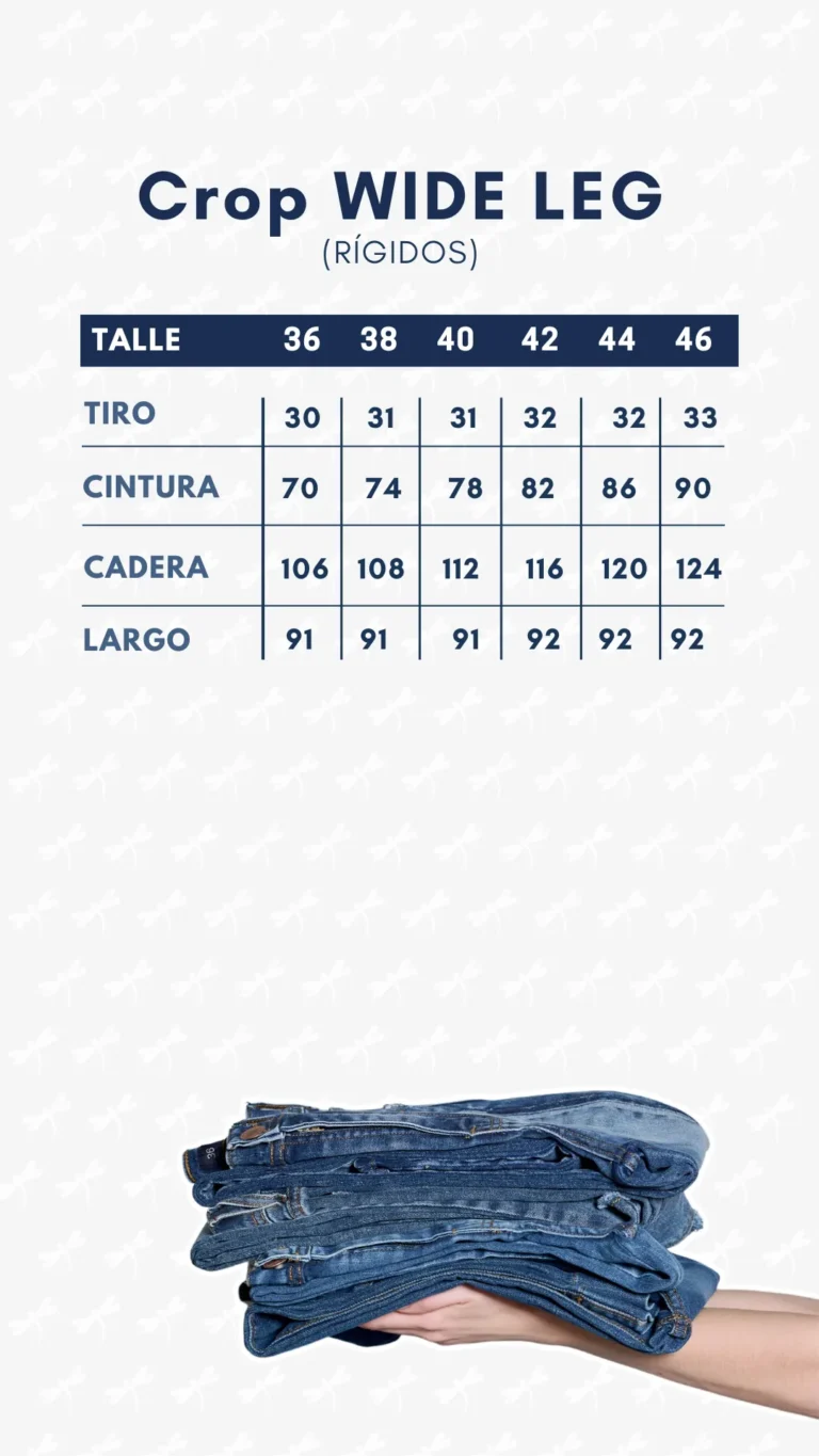 Tabla de medidas · Wide Leg Crop (rígido)