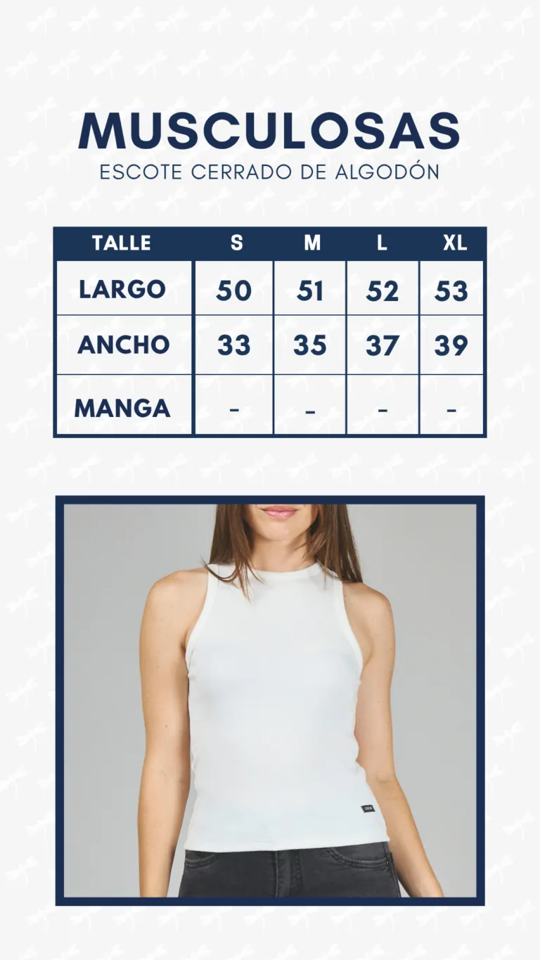 Tabla de medidas · Musculosas escote cerrado