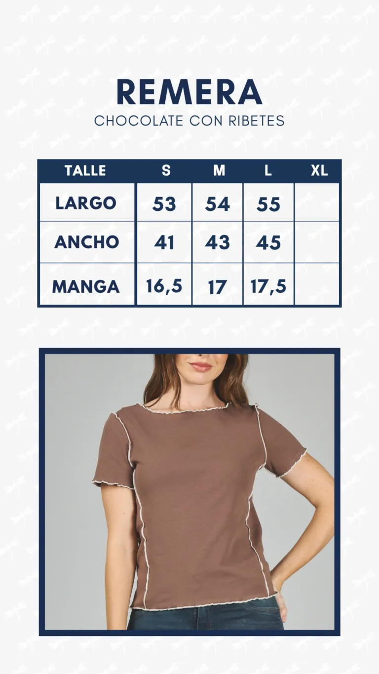 Tabla de medidas · Remera con ribetes