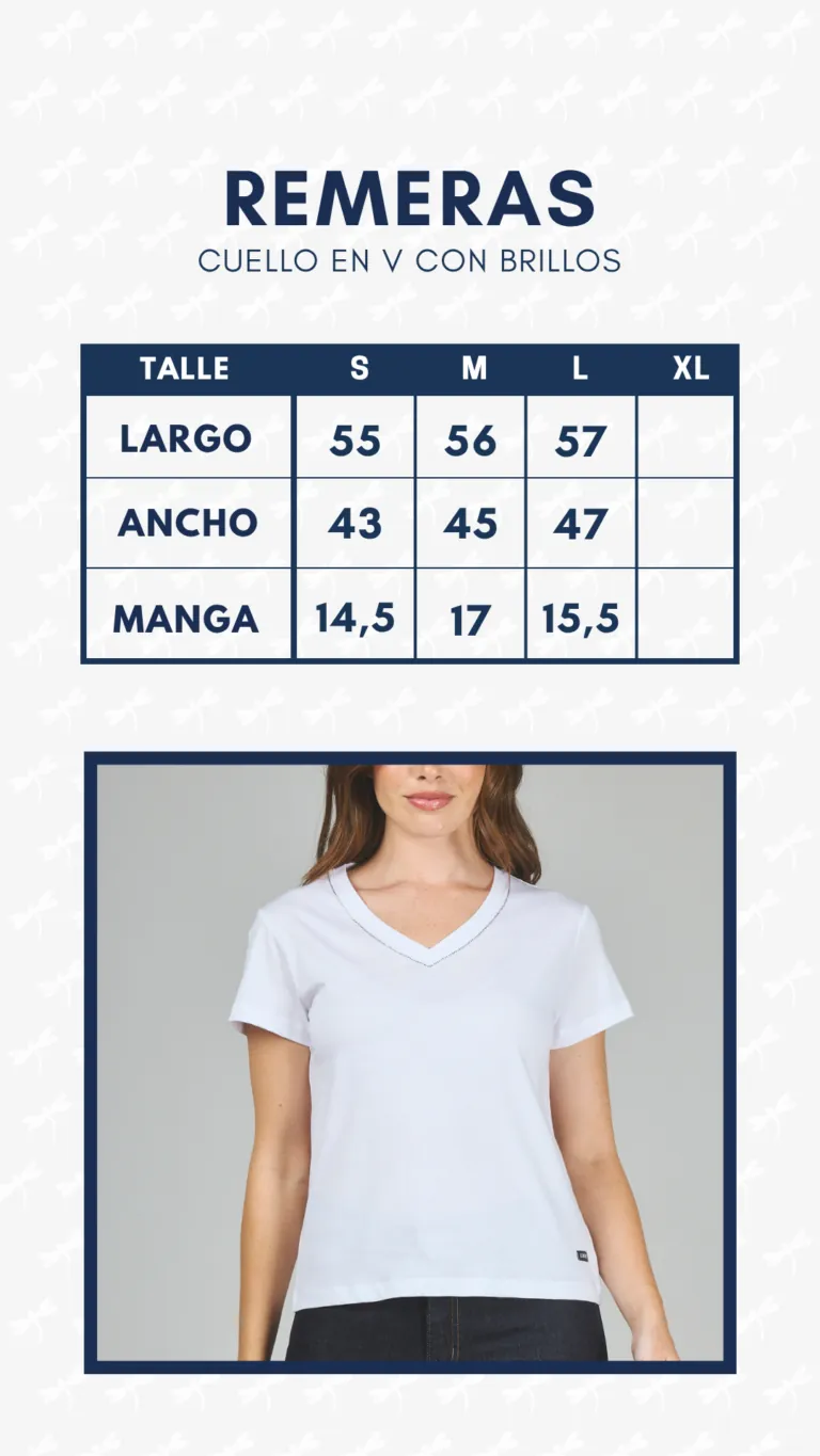 Tabla de medidas · Remera cuello en V