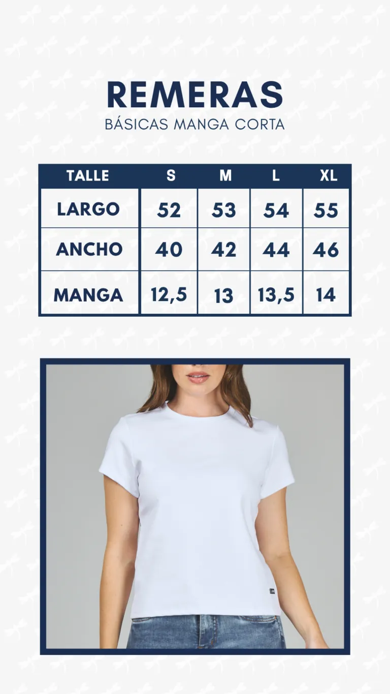 Tabla de medidas · Remera manga corta