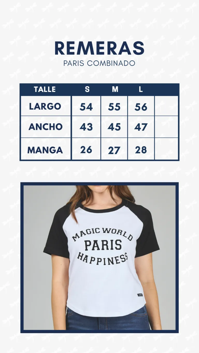 Tabla de medidas · Remera París