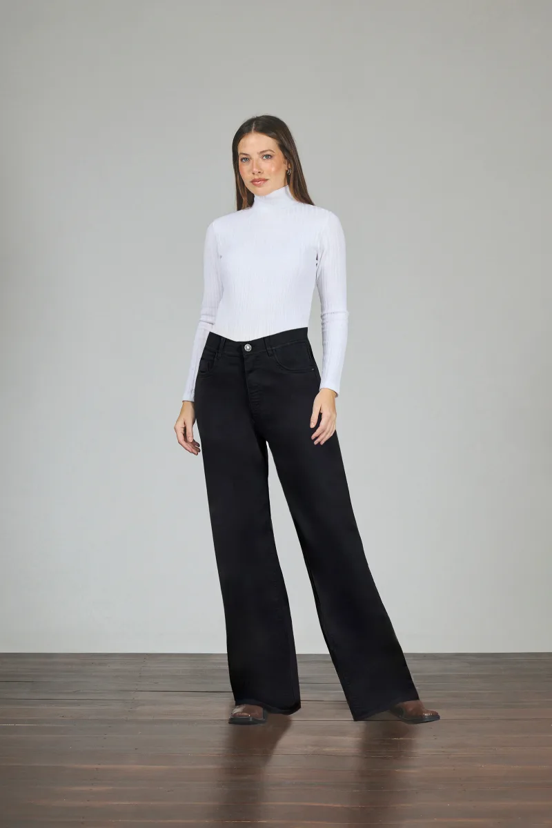 ART. 171 | WIDE LEG NEGRO CLÁSICO ELASTIZADO