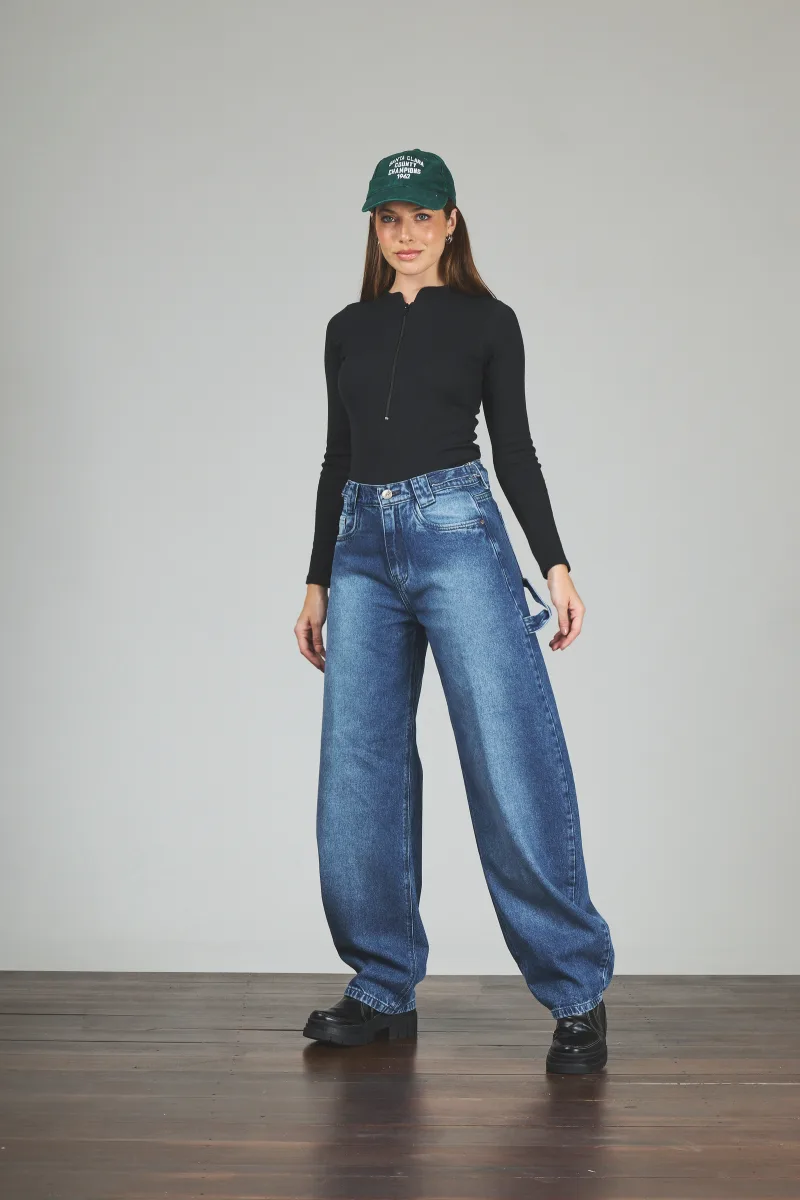 ART. 303 | JEANS BALLON AZUL CON HEBILLA RÍGIDO