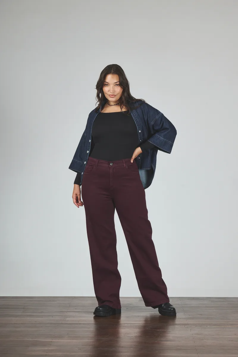 ART. 863 | WIDE LEG CLÁSICO BORDÓ ELASTIZADO