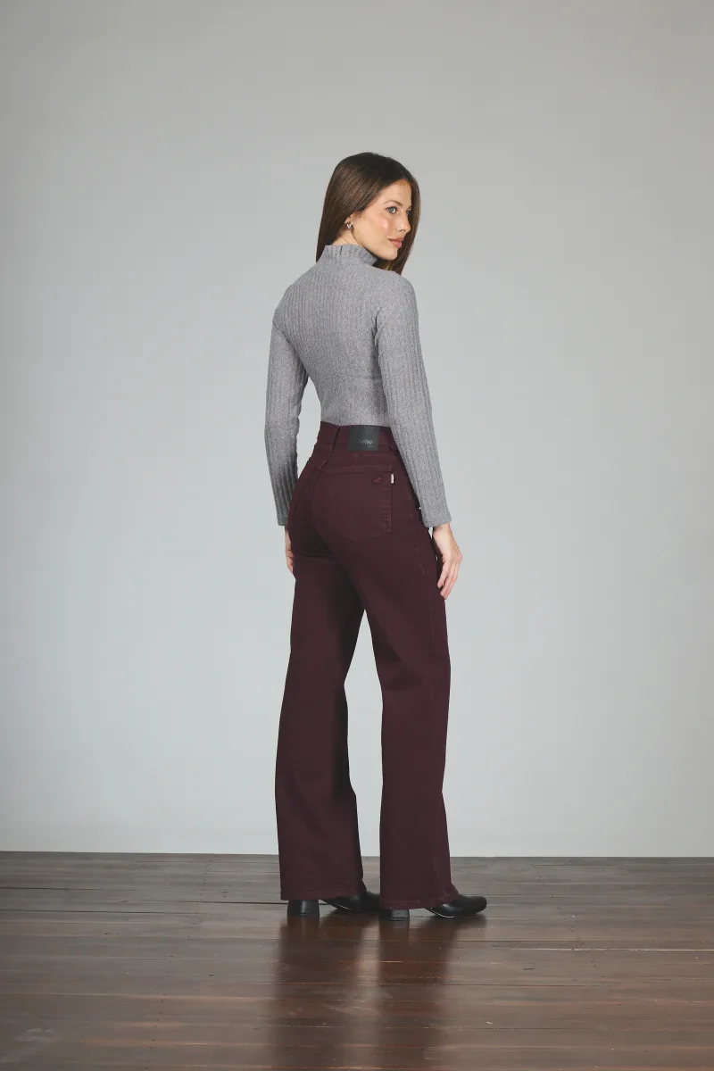 ART. 374 | WIDE LEG CLÁSICO BORDÓ ELASTIZADO