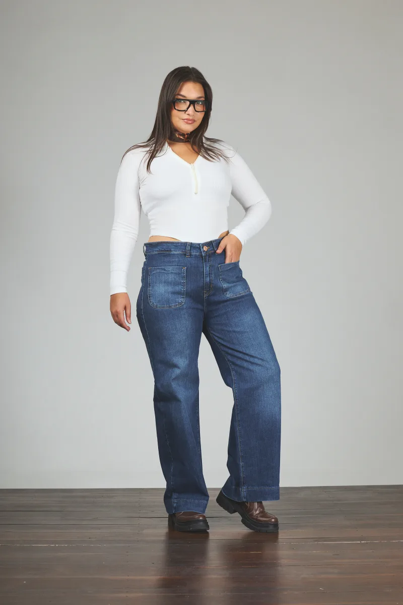 ART. 864 | WIDE LEG STONE BOLSILLO VISTA ELASTIZADO