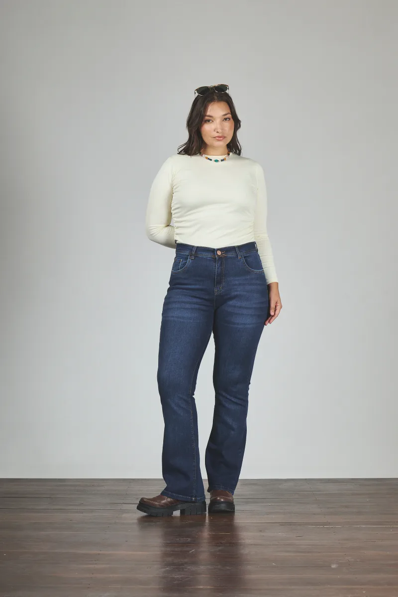 ART. 865 | SEMI OXFORD AZUL CON RUEDO ELASTIZADO
