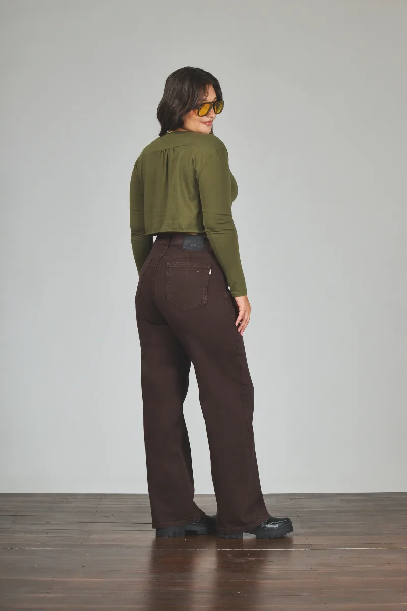 ART. 866 | WIDE LEG CLÁSICO CHOCOLATE ELASTIZADO