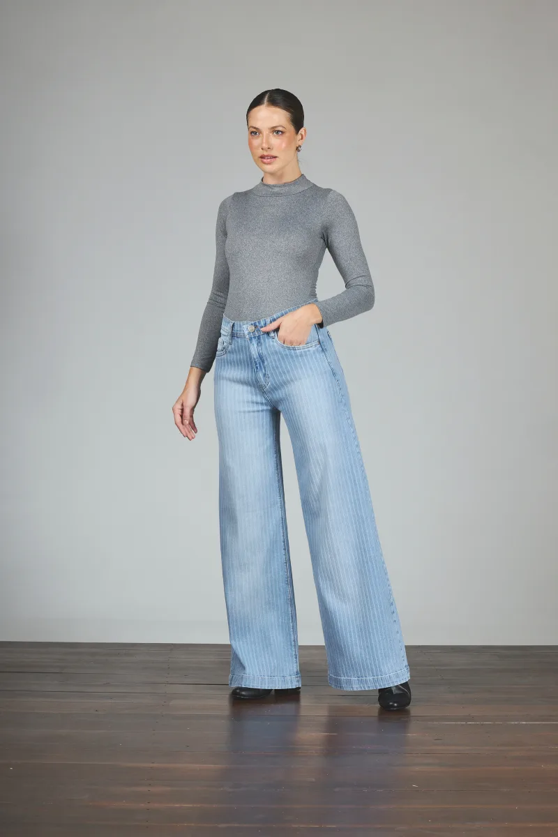 ART. 433 | BAGGY CELESTE RAYADO ELASTIZADO