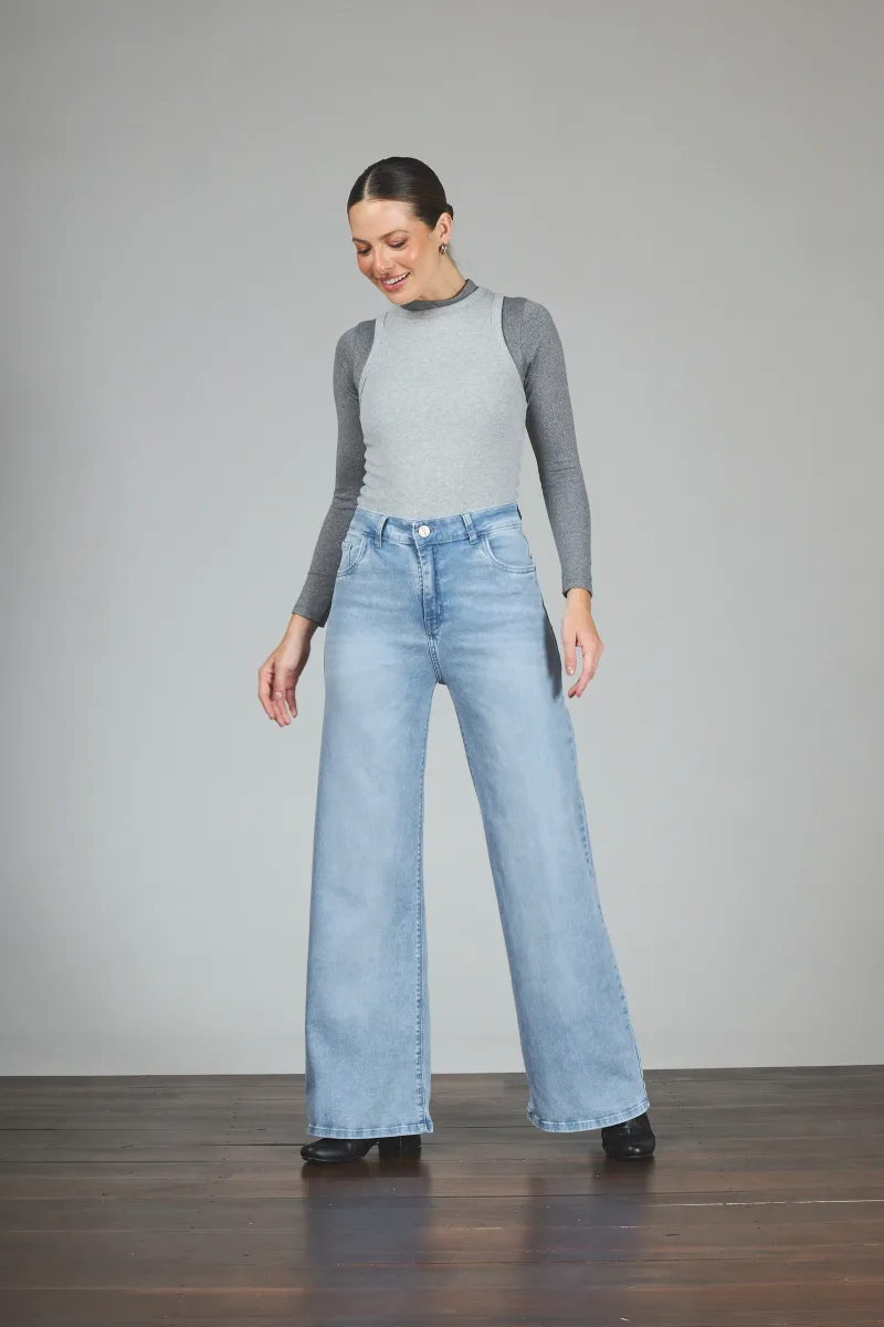ART. 463 | WIDE LEG CELESTE ELASTIZADO