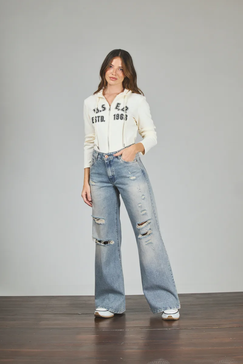 ART. 469 | WIDE LEG MATIZADO CON ROTURAS RÍGIDO