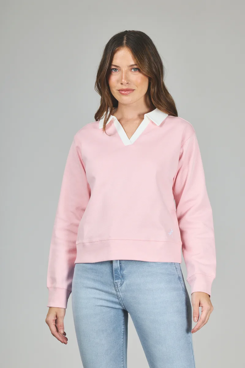 ART. A-23 | CAMISETA ROSA POLO MANGA LARGA BASICA