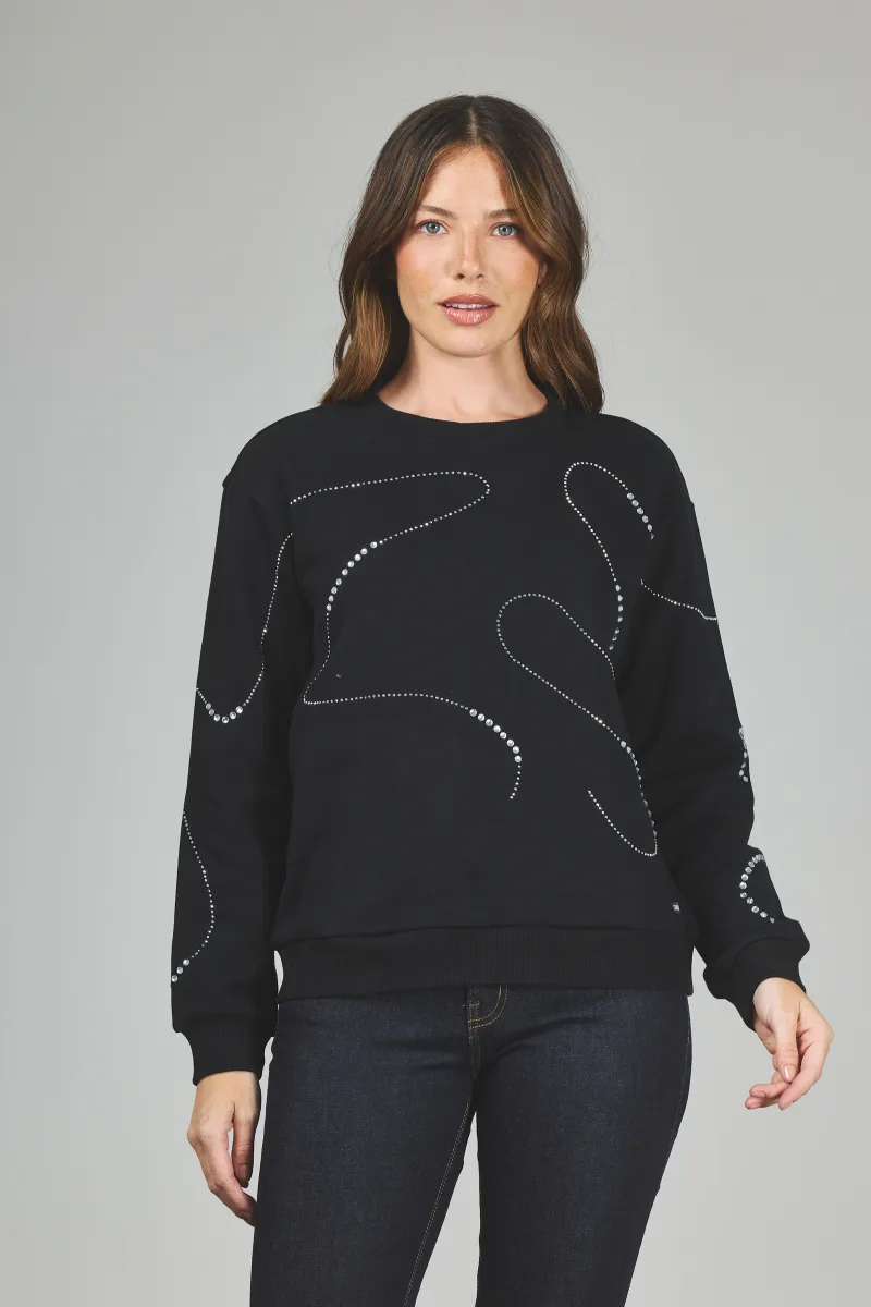 ART. A-61 | BUZO NEGRO CON BRILLO EN ONDAS