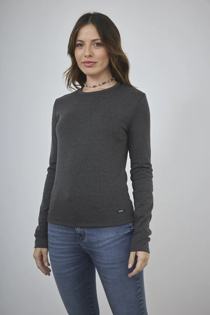 ART. E-708 | REMERA MANGA LARGA NEGRO MORLEY