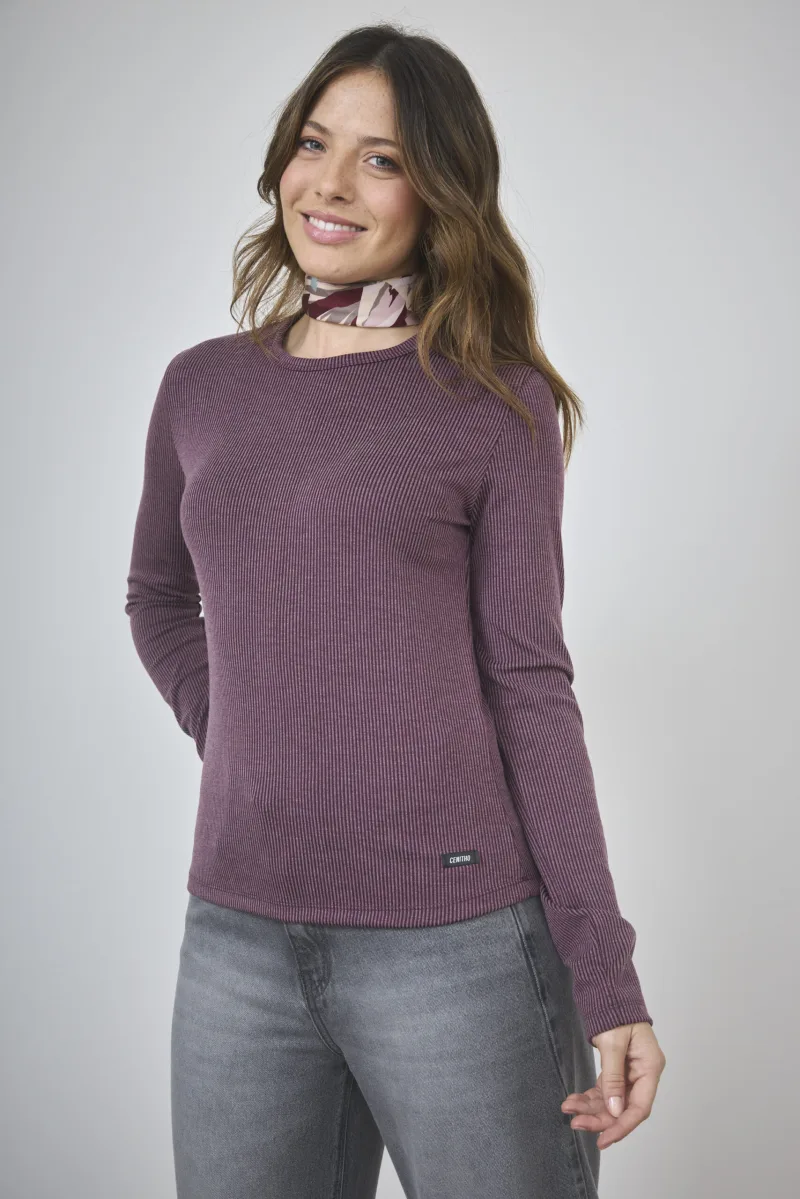 ART. E-711 | REMERA MANGA LARGA BORDO MORLEY