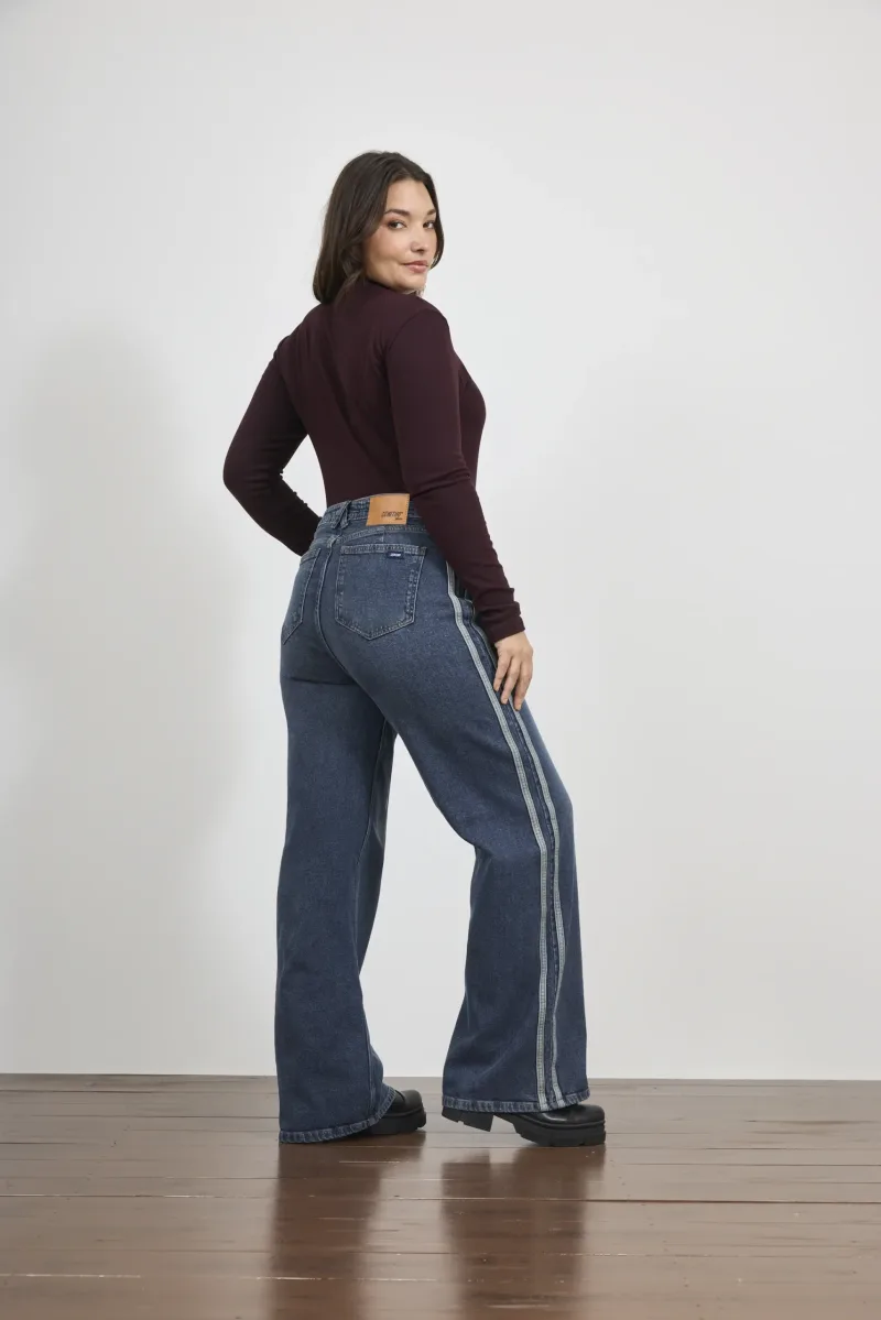 ART. 906 | WIDE LEG CON LINEAS VINTAGE BLUE ELASTIZADO