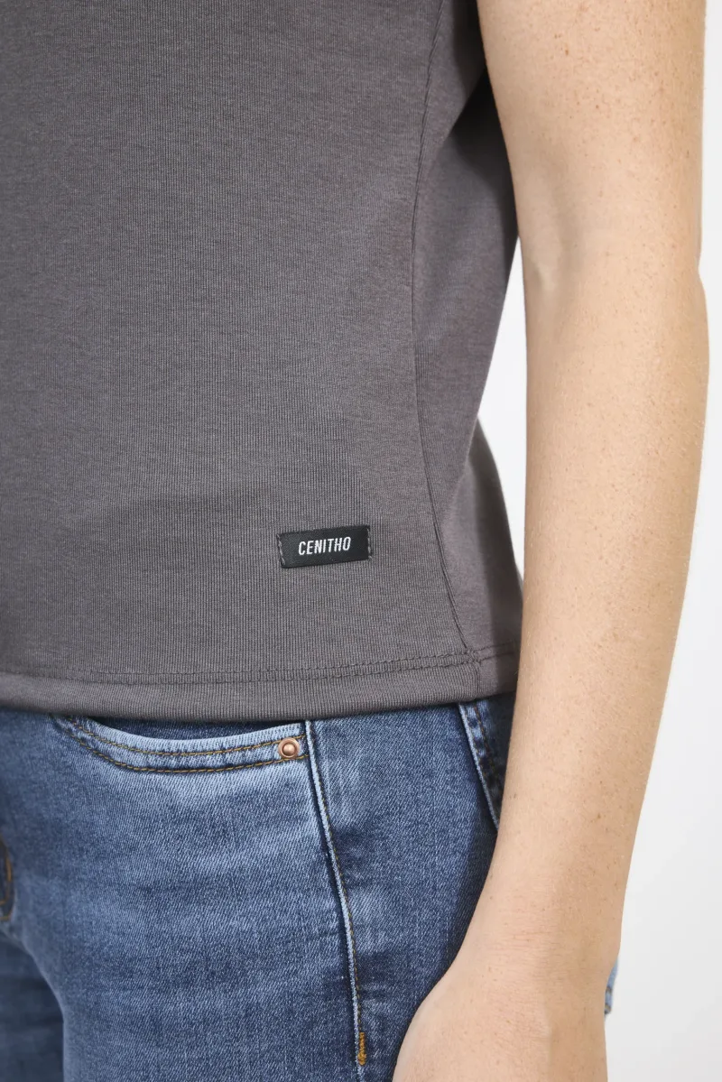 ART. A-103 | REMERA ROMA SIM GRIS TOPO (MICRO MORLEY)