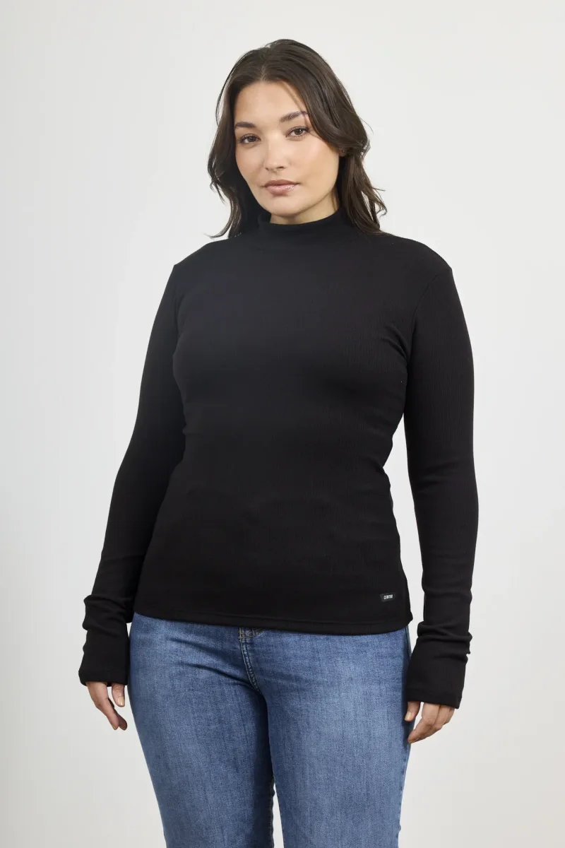 ART. E-716 | POLERA MANGA LARGA NEGRO MORLEY