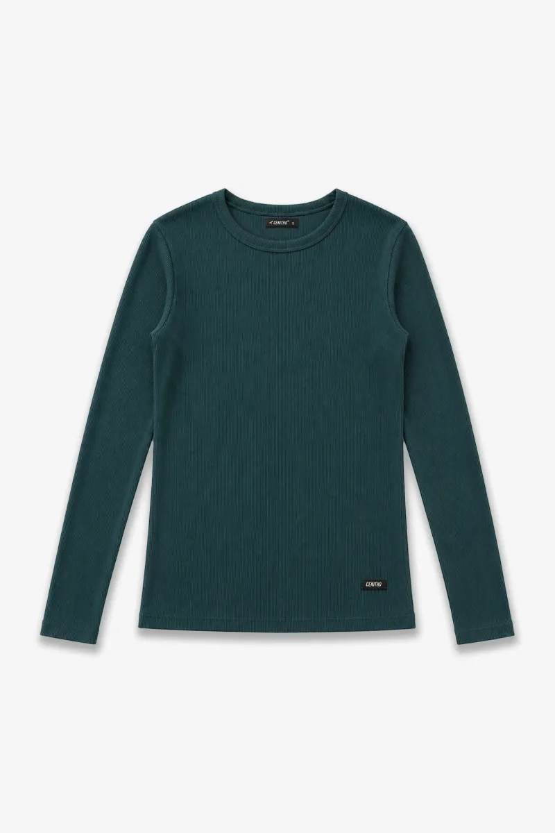 ART. A-115 | REMERA MANGA LARGA VERDE MORLEY