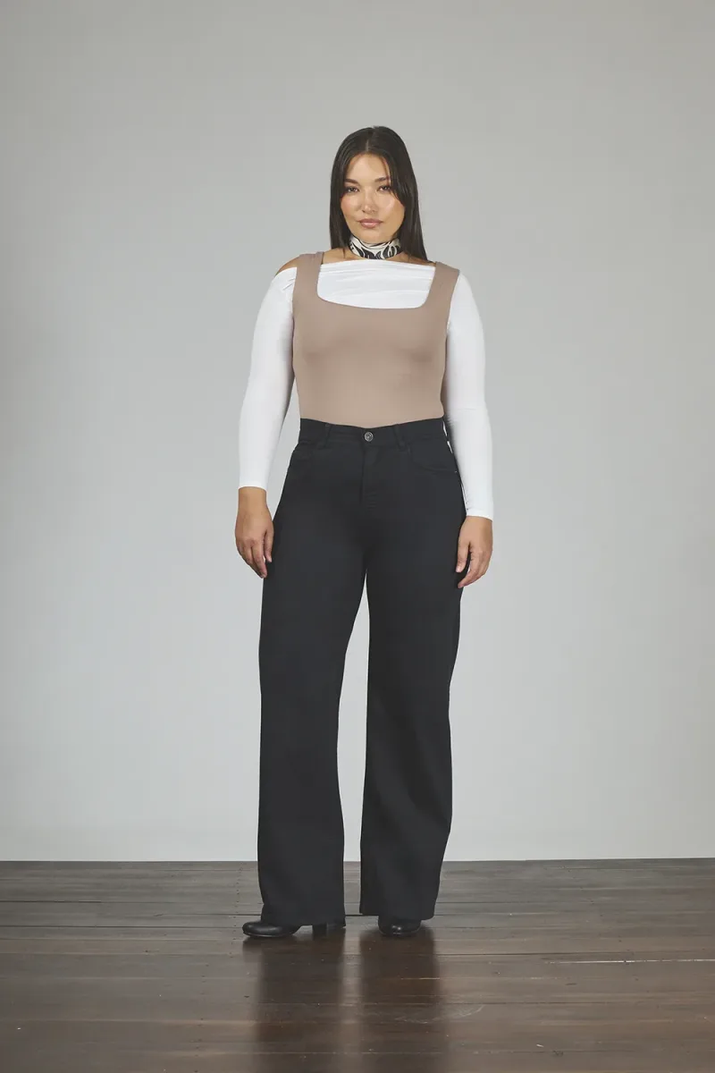 ART. 3016 | WIDE LEG NEGRO CLASICO ELASTIZADO