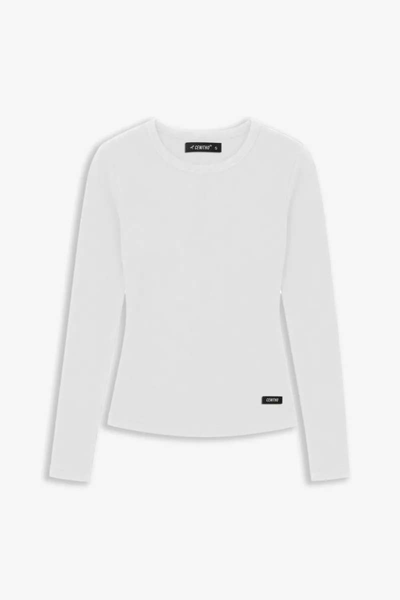 ART. A-125 | REMERA MANGA LARGA BLANCA LISA MORLEY ALGODÓN