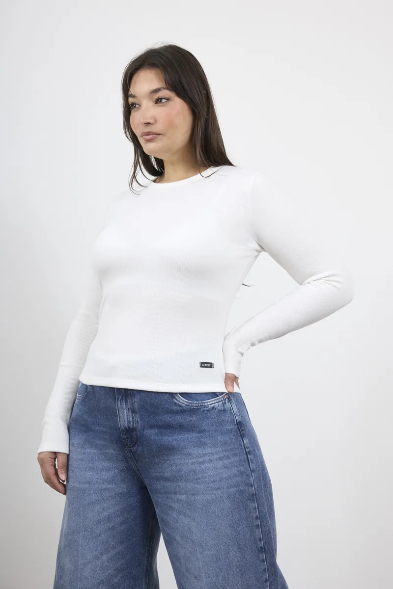ART. E-719 | REMERA MANGA LARGA BLANCO MORLEY RAYADO