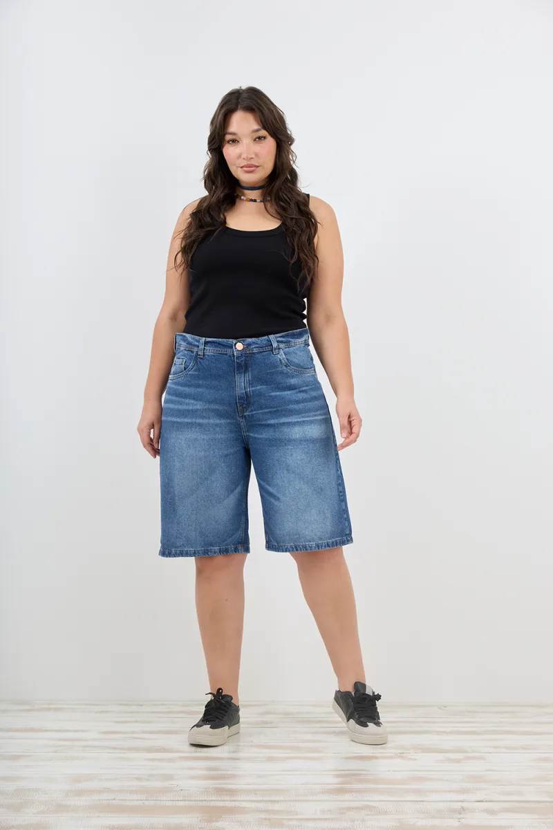 ART. M-582 | BERMUDA BAGGY AZUL CLÁSICO RÍGIDO