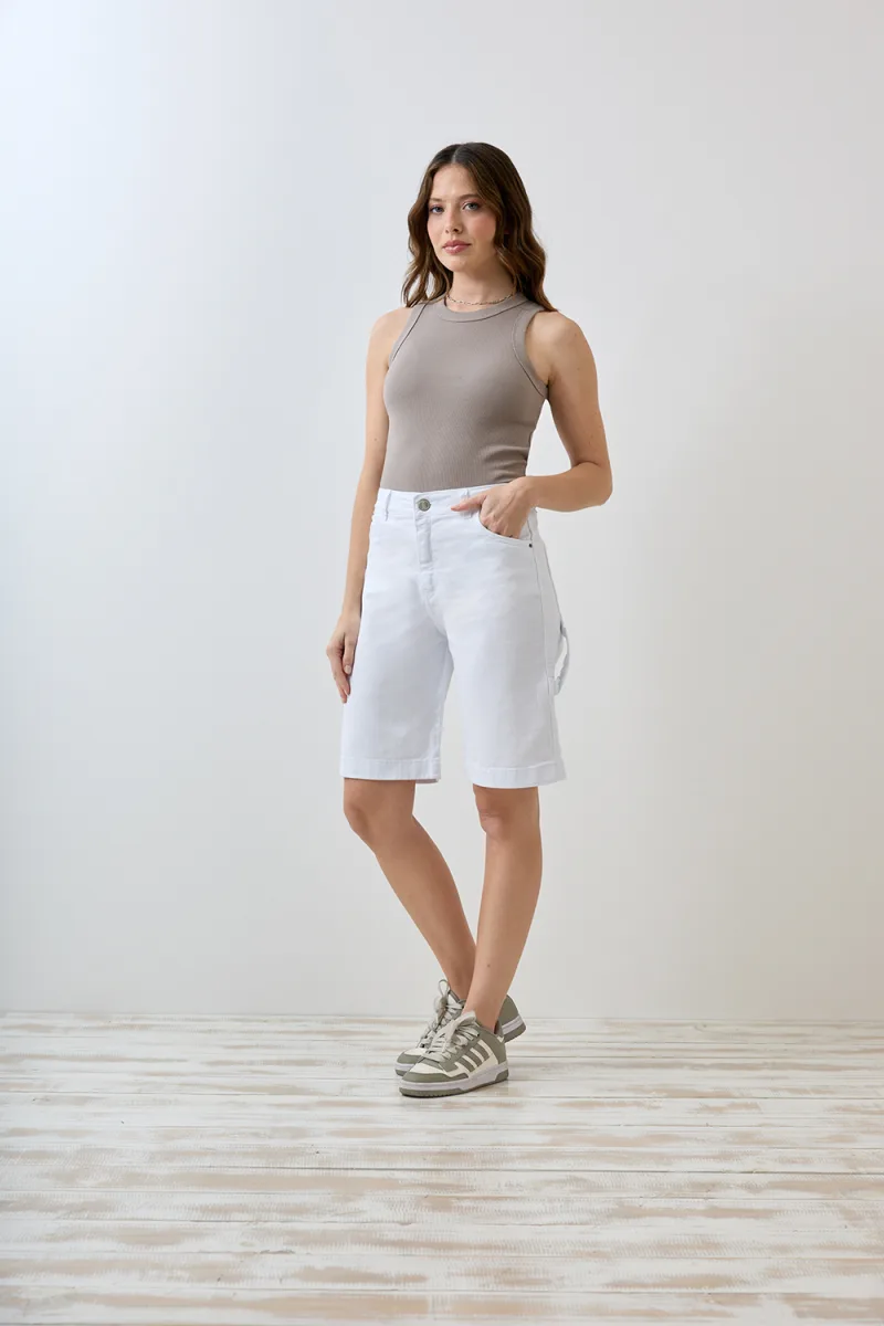 ART. C-141 | BERMUDA BAGGY BLANCA CARPENTER ELASTIZADO