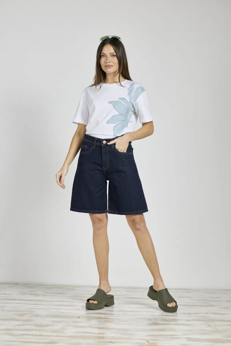 ART. C-115 | BERMUDA BAGGY AZUL ESTATICO CLÁSICO RÍGIDO
