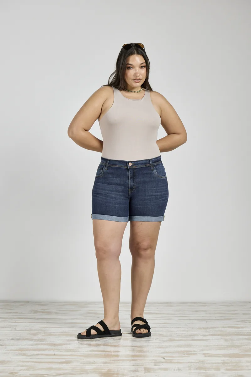 ART. M-555 | SHORT AZUL CLÁSICO CON DOBLES ELASTIZADO